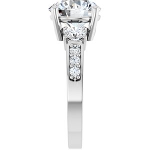 18K White Gold 9 mm Round Ring Mounting – image 7