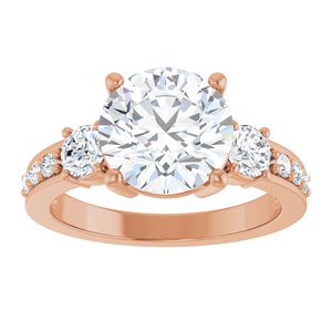 18K Rose Gold 9 mm Round Ring Mounting – image 5