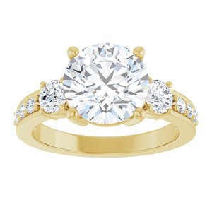 18K Yellow Gold 9 mm Round Ring Mounting – image 5