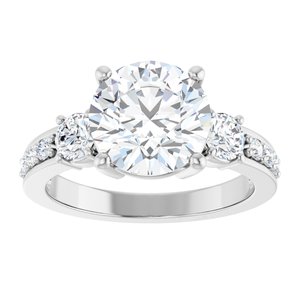 18K White Gold 9 mm Round Ring Mounting – image 5