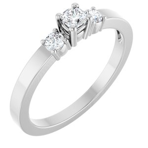 18K White Gold 3x3 mm Cushion Ring Mounting