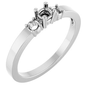 Continuum Sterling Silver 3x3 mm Cushion Ring Mounting – image 2