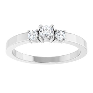 14K X1 White Gold 3x3 mm Cushion Ring Mounting – image 5