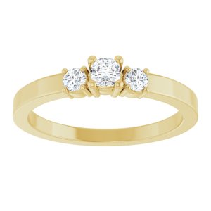 10K Yellow Gold 3x3 mm Cushion Ring Mounting – image 5