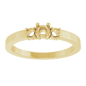 14K Yellow Gold 3x3 mm Cushion Ring Mounting – image 6