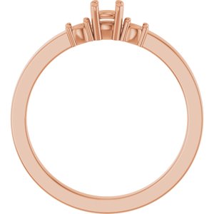 14K Rose Gold 3x3 mm Cushion Ring Mounting – image 4