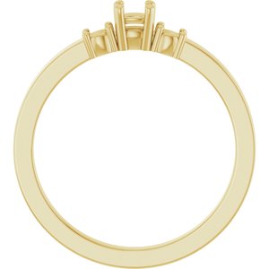 10K Yellow Gold 3x3 mm Cushion Ring Mounting – image 4