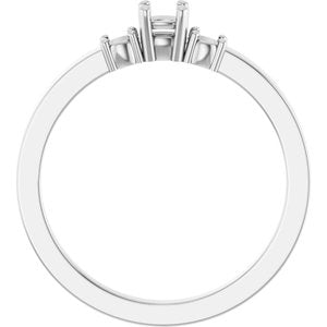 18K White Gold 3x3 mm Cushion Ring Mounting – image 4