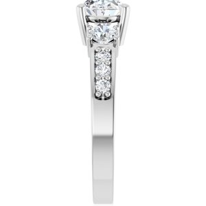 10K White Gold 8x6 mm Oval Ring Mounting – image 7