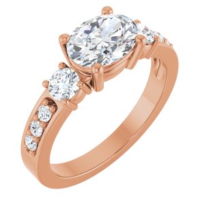 14K Rose Gold 8x6 mm Oval 1/2 CTW Lab-Grown Diamond Semi-Set Ring