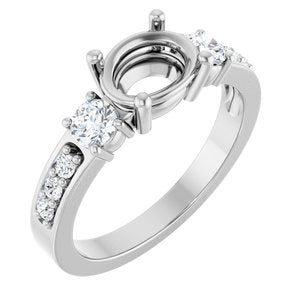 14K White Gold 8x6 mm Oval 1/2 CTW Lab-Grown Diamond Semi-Set Ring – image 2