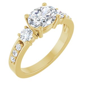 10K Yellow Gold 8x6 mm Oval Ring Mounting