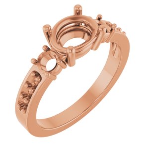 10K Rose Gold 8x6 mm Oval Ring Mounting – image 2