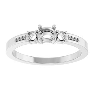 14K White Gold 4.5x3.5 mm Oval Ring Mounting – image 6