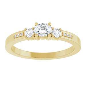10K Yellow Gold 4.5x3.5 mm Oval Ring Mounting – image 5