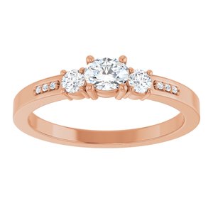 14K Rose Gold 4.5x3.5 mm Oval Ring Mounting – image 5