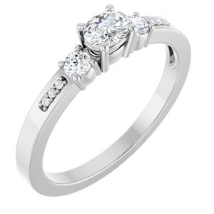 10K White Gold 4.5x3.5 mm Oval Ring Mounting