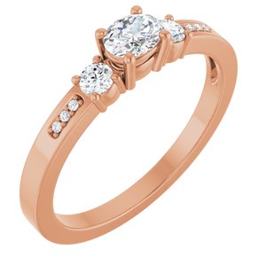 14K Rose Gold 4.5x3.5 mm Oval Ring Mounting
