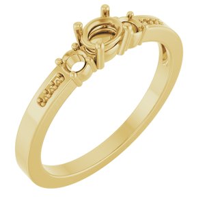 14K Yellow Gold 4.5x3.5 mm Oval Ring Mounting – image 2