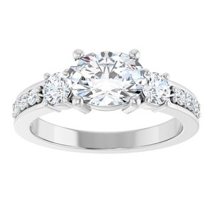 10K White Gold 8x6 mm Oval Ring Mounting – image 5