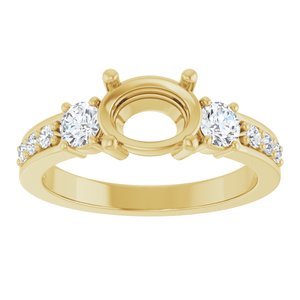 14K Yellow Gold 8x6 mm Oval 1/2 CTW Lab-Grown Diamond Semi-Set Ring – image 6