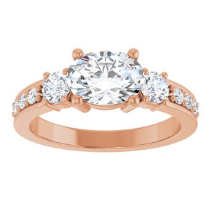 18K Rose Gold 8x6 mm Oval Ring Mounting – image 5