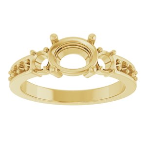 18K Yellow Gold 8x6 mm Oval Ring Mounting – image 6