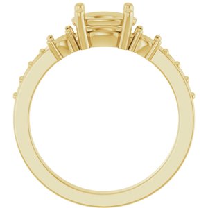 14K Yellow Gold 8x6 mm Oval Ring Mounting – image 4