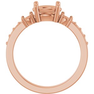 18K Rose Gold 8x6 mm Oval Ring Mounting – image 4