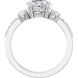 14K X1 White Gold 8x6 mm Oval Ring Mounting – image 3