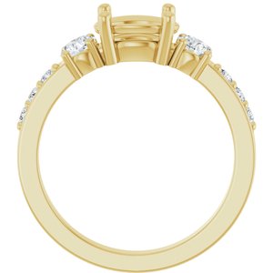 14K Yellow Gold 8x6 mm Oval 1/2 CTW Lab-Grown Diamond Semi-Set Ring – image 4