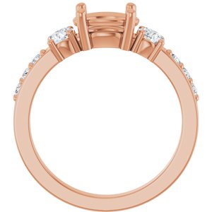 14K Rose Gold 8x6 mm Oval 1/2 CTW Lab-Grown Diamond Semi-Set Ring – image 4
