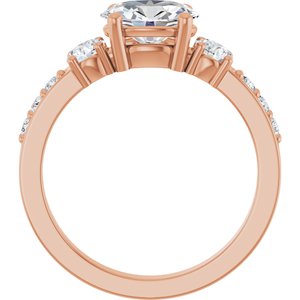 14K Rose Gold 8x6 mm Oval 1/2 CTW Lab-Grown Diamond Semi-Set Ring – image 3
