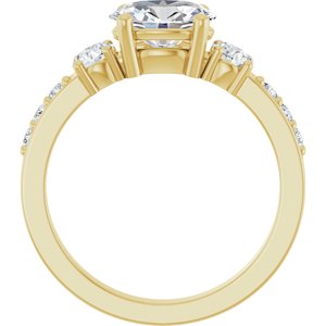14K Yellow Gold 8x6 mm Oval 1/2 CTW Lab-Grown Diamond Semi-Set Ring – image 3