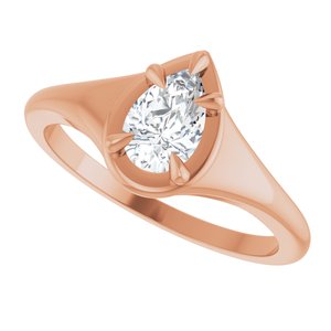 10K Rose Gold 7x4.5 mm Pear Ring Mounting – image 8