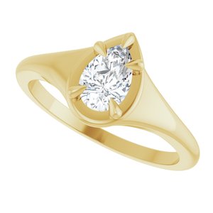 10K Yellow Gold 7x4.5 mm Pear Ring Mounting – image 8