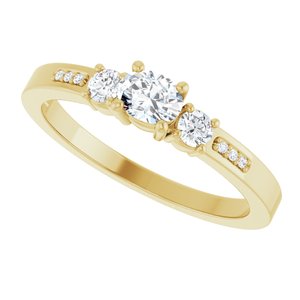 10K Yellow Gold 4.5x3.5 mm Oval Ring Mounting – image 8