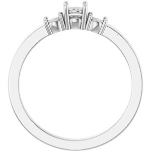 14K X1 White Gold 3.75 mm Round Ring Mounting – image 4