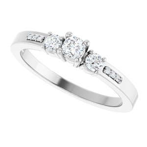 10K White Gold 3x3 mm Cushion Ring Mounting – image 8