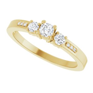 14K Yellow Gold 3x3 mm Cushion Ring Mounting – image 8