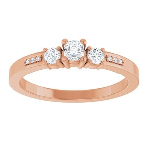 14K Rose Gold 3x3 mm Cushion Ring Mounting – image 5