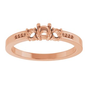 14K Rose Gold 3x3 mm Cushion Ring Mounting – image 6