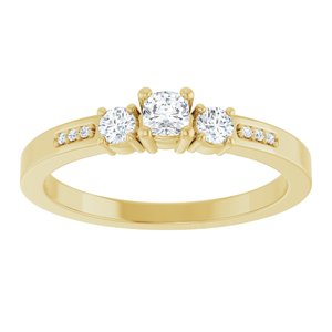 14K Yellow Gold 3x3 mm Cushion Ring Mounting – image 5
