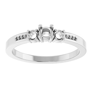 14K X1 White Gold 3x3 mm Cushion Ring Mounting – image 6
