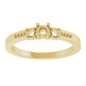 18K Yellow Gold 3x3 mm Cushion Ring Mounting – image 6