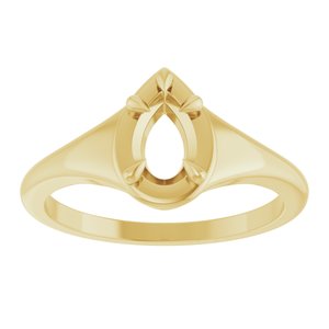 14K Yellow Gold 7x4.5 mm Pear Ring Mounting – image 6
