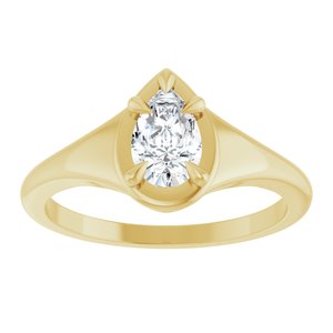 18K Yellow Gold 7x4.5 mm Pear Ring Mounting – image 5