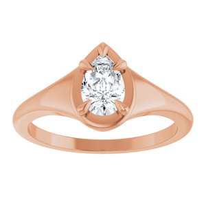 14K Rose Gold 7x4.5 mm Pear Ring Mounting – image 5