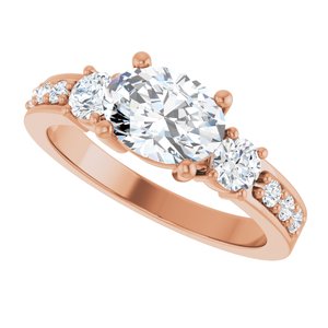 14K Rose Gold 8x6 mm Oval 1/2 CTW Lab-Grown Diamond Semi-Set Ring – image 8