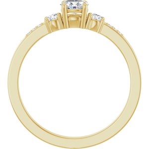 10K Yellow Gold 4.5x3.5 mm Oval Ring Mounting – image 3